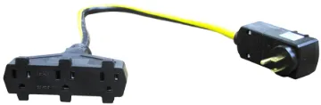 2' Temp-Flex SJTW Triple Outlet Pow-R-Block with GFCI Plug