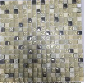 15 x 15mm Chip Cream/Gold Asst, Glass Mosaic 300 x 300 x 8mm, 11/Case
