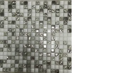 15 x 15mm Chip Silver Gray Glass Mosaic, 300 x 300 x 8mm, 11/Case