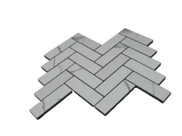 12" x 9" Gray Marble Wave Mosaic, 11/Case