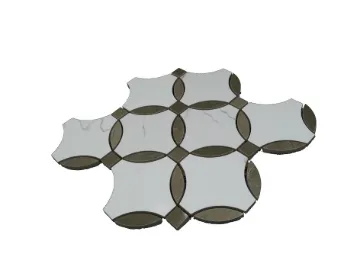 White and Gray Water Jet Mosaic Marble, 11/Case