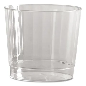 Classic Crystal Plastic Tumblers, 9 oz., Clear, Fluted, Rocks Squat, 12/Pack