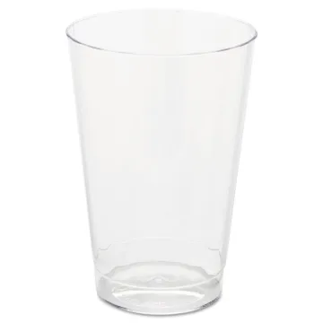 Classic Crystal Plastic Tumblers, 12 oz, Clear, Fluted, Tall