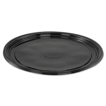 Caterline Casuals Thermoformed Platters, 12" Diameter, Black. 25/Carton