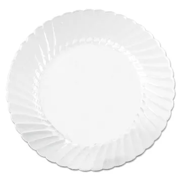 Classicware Plastic Dinnerware Plates, 10 1/4" Dia, Clear, 12/Pack