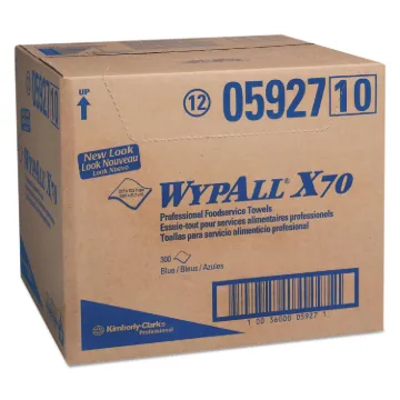 X70 Foodservice Towels, 1/4 Fold, 12 1/2 x 23 1/2, Blue, 300/Carton