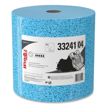 Oil, Grease and Ink Cloths, Jumbo Roll, 9 3/5 x 13 2/5, Blue, 717/Roll