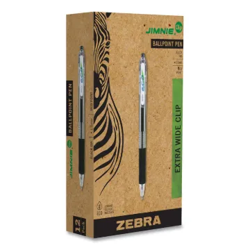 ECO Jimnie Clip Retractable Ballpoint Pen, 1mm, Black Ink, Translucent Barrel, Dozen