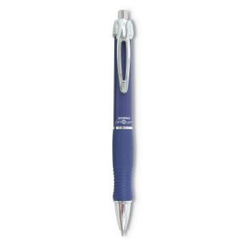 GR8 Retractable Gel Pen, Medium 0.7mm, Blue Ink, Blue/Silver Barrel, Dozen