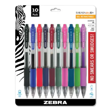 Sarasa Dry Gel X20 Retractable Gel Pen, Medium 0.7mm, Assorted Ink/Barrel, 10/Pack