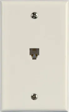 Zenith TW1001SW Telephone Wallplate, 4-1/2 in L, 2-3/4 in W, 1-Gang, White