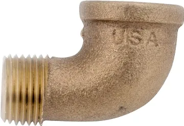 Anderson Metals 738116-06 Street Elbow, 3/8 in, FIP x MIP, 90 deg Angle, Brass, Rough, 200 psi Press