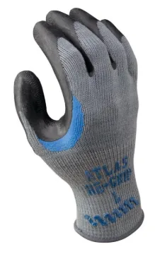 ATLAS 330L-09.RT Ergonomic Work Gloves, L, Reinforced Crotch Thumb, Knit Wrist Cuff, Natural Rubber