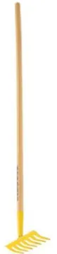 TRUE TEMPER KGRM Kid's Garden Rake, 3-1/4 in L Head, 7-1/2 in W Head, 7 -Tine, Steel Head, 42 in L H