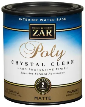 Aqua ZAR 34412 Polyurethane Paint, Liquid, Antique Crystal Clear, 1 qt, Can