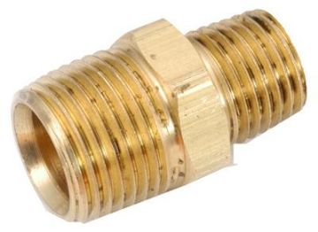 Anderson Metals 756123-0806 Pipe Nipple, 1/2 x 3/8 in, MPT, Brass, 200 psi Pressure