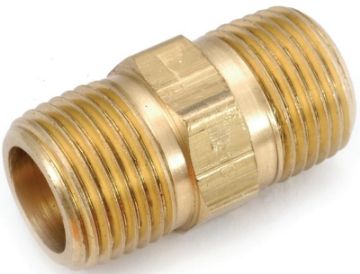Anderson Metals 756122-06 Pipe Nipple, 3/8 in, MPT, Brass, 1.1 in L