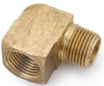 Anderson Metals 756116-06 Street Elbow, 3/8 in, FIP x MIP, 90 deg Angle, Brass, Rough, 1000 psi Pres