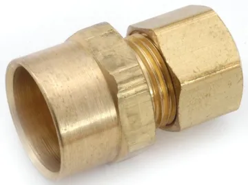 Anderson Metals 750086-0610 Tube Adapter, 3/8 x 5/8 in, Sweat x Compression, Brass