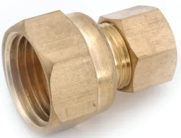 Anderson Metals 750066-0402 Pipe Connector, 1/4 x 1/8 in, Compression x Female, Brass, 300 psi Press