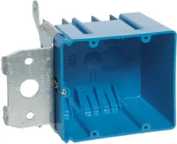 Carlon B234ADJ Outlet Box, 2-Gang, PVC, Blue, Bracket Mounting