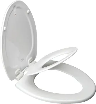 BEMIS 183SLOWA Toilet Seat, Elongated, Molded Wood, White, Twist Hinge