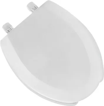 BEMIS 1440EC000 Toilet Seat, Elongated, Molded Wood, White, Dial Hinge