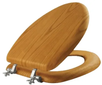 BEMIS Natural Reflections 19601CP378 Toilet Seat, Elongated, Wood Veneer, Natural Oak