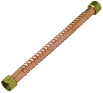 BrassCraft Copper-Flex WB00-24N Water Heater Connector, 3/4 in, FIP, Copper, 24 in L