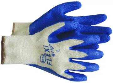 BOSS 8426M Ergonomic Protective Gloves, M, Knit Wrist Cuff, Latex Coating, Blue