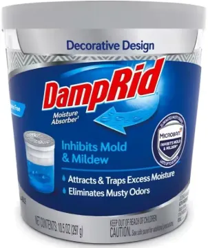 DampRid FG01K Moisture Absorbing System, 10.5 oz Package, Pail, Solid, Odorless