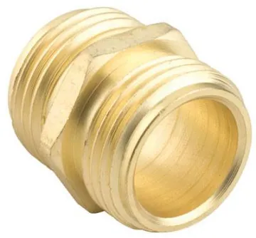 Gilmour 877014-1001 Hose Adapter, 3/4 x 3/4 in, MNH x MNH, Brass, For: Garden Hose