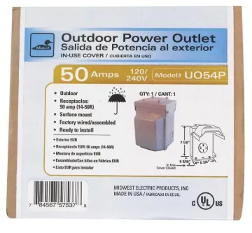 GE Industrial Solutions U054P RV Power Outlet, 50 A, 120 V, Surface Mounting