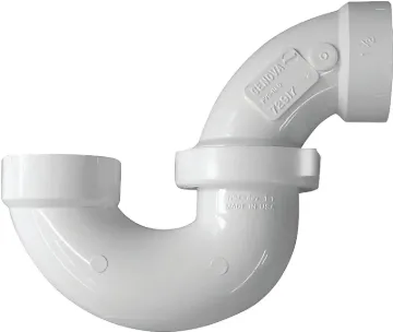 CANPLAS 193211N P-Trap, 1-1/2 in, Hub, PVC, White