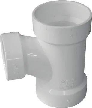 CANPLAS 192126L Sanitary Tee, 2 x 1-1/2 in, Hub, PVC, White