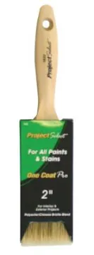 Poly/China Bristle Blend, 9/16 in thick, 2 3/4 in trim, Wood handle