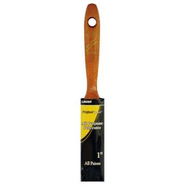 Latex Paint Brush, 1/2 in thick, 2-1/4 in trim, Polyester, Walnut Wood handle