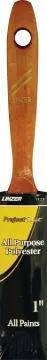 Latex Paint Brush, 7/16 in thick, 2-1/4 in trim, Polyester, Walnut Wood handle
