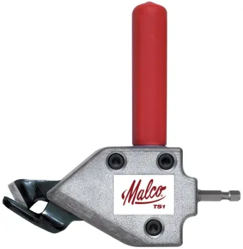 Malco TS1 Metal Cutting Attachment Shear, Steel, Galvanized, For: 1200 rpm 3/8 in Cordless or Corded