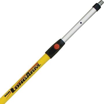 Mr. LongArm Super Tab-Lok 7512 Extension Pole, 1-1/4 in Dia, 6.2 to 11.2 ft L, Aluminum, Fiberglass