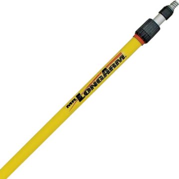 Mr. LongArm Alumiglass 6512 Extension Pole, 1-1/4 in Dia, 6.1 to 11.6 ft L, Aluminum, Fiberglass Han