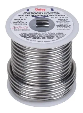 Oatey 21115 Acid Core Wire Solder, 1 lb Package, Solid, Silver, 360 to 460 deg F Melting Point