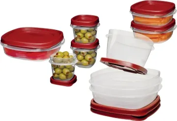 Rubbermaid 1777170 Food Container Set, 1/2, 1-1/4, 2, 3, 5 Cups Capacity, Plastic, Clear