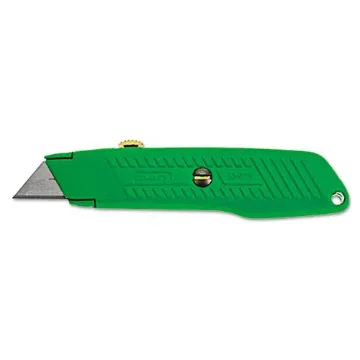 STANLEY 10-179 Utility Knife, 2-7/16 in L Blade, 3 in W Blade, HCS Blade, Contour-Grip Handle, Green
