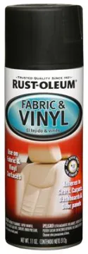 RUST-OLEUM AUTOMOTIVE 248919 Fabric and Vinyl Spray Paint, Flat, Black, 11 oz, Aerosol Can