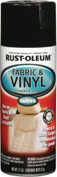 RUST-OLEUM AUTOMOTIVE 248918 Fabric and Vinyl Spray Paint, Gloss, Black, 11 oz, Aerosol Can