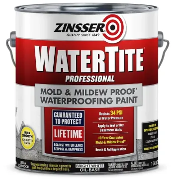 ZINSSER WATERTITE Mold & Mildew-Proof 5001 Waterproofing Paint, White, 1 gal Package, Can