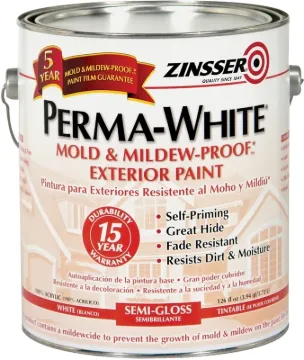 ZINSSER 03131 Exterior House Paint, Semi-Gloss, White, 1 gal Package, Can