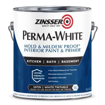 ZINSSER 02711 Interior Paint, Satin, White, 1 gal Package, Can