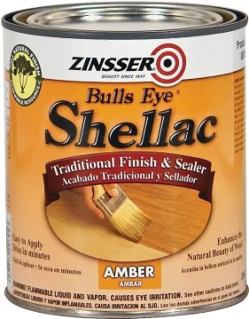 ZINSSER Bulls Eye 704H Shellac, Mid-Tone, Amber, Liquid, 1 qt, Can